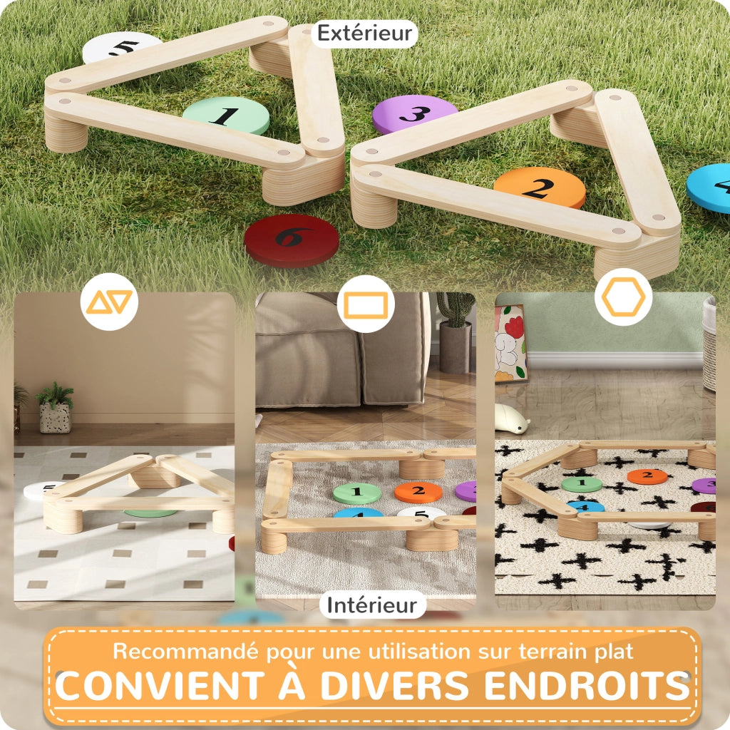 Set Parco Giochi in Legno per Bambini ¨C Zephmum ¨C Naturale 6 Pezzi