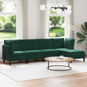 Set di mobili per il soggiorno 5 pcs Verde Scuro Velluto