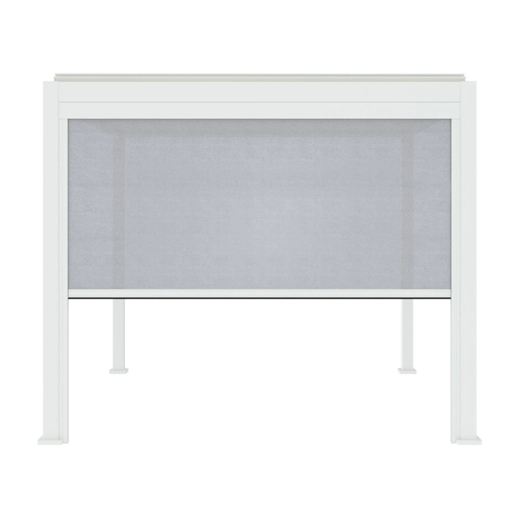 Pergola bioclimatica 3x3m in alluminio v2 + tenda 3m, bianco