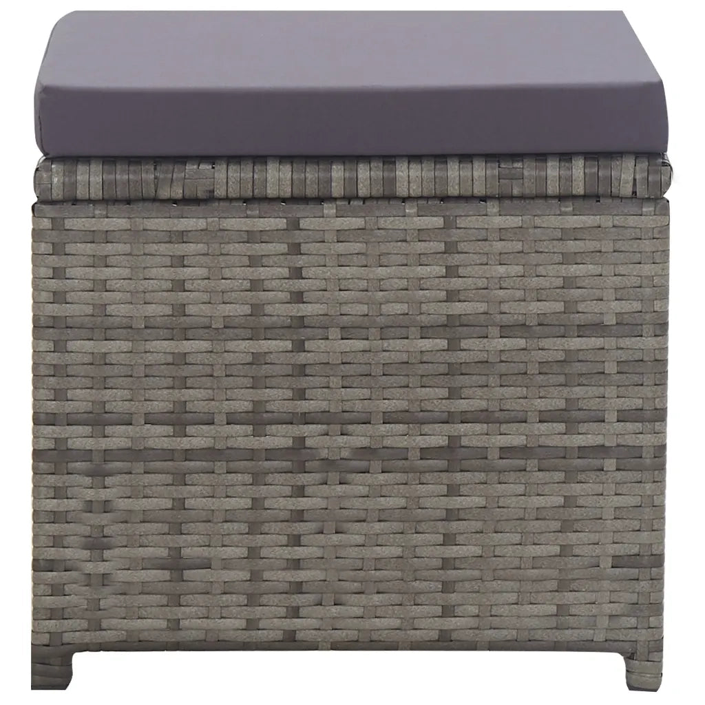 Set da Pranzo da Giardino 5 pz Polyrattan e Acacia Antracite cod mxl 55951