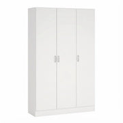 Mobile Armadio Multiuso Con 3 Ante Battenti E Ripiani Interni Stile Moderno Salvaspazio Per Camera Da Letto Bagno Lavanderia Ingresso Ripostiglio 140.25 X 36 X 180.9 Cm Bianco