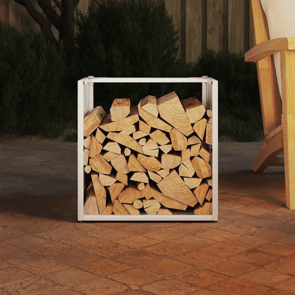 Rastrelliera per Legna da Ardere Bianca 40x40x40 cm CFW9612657
