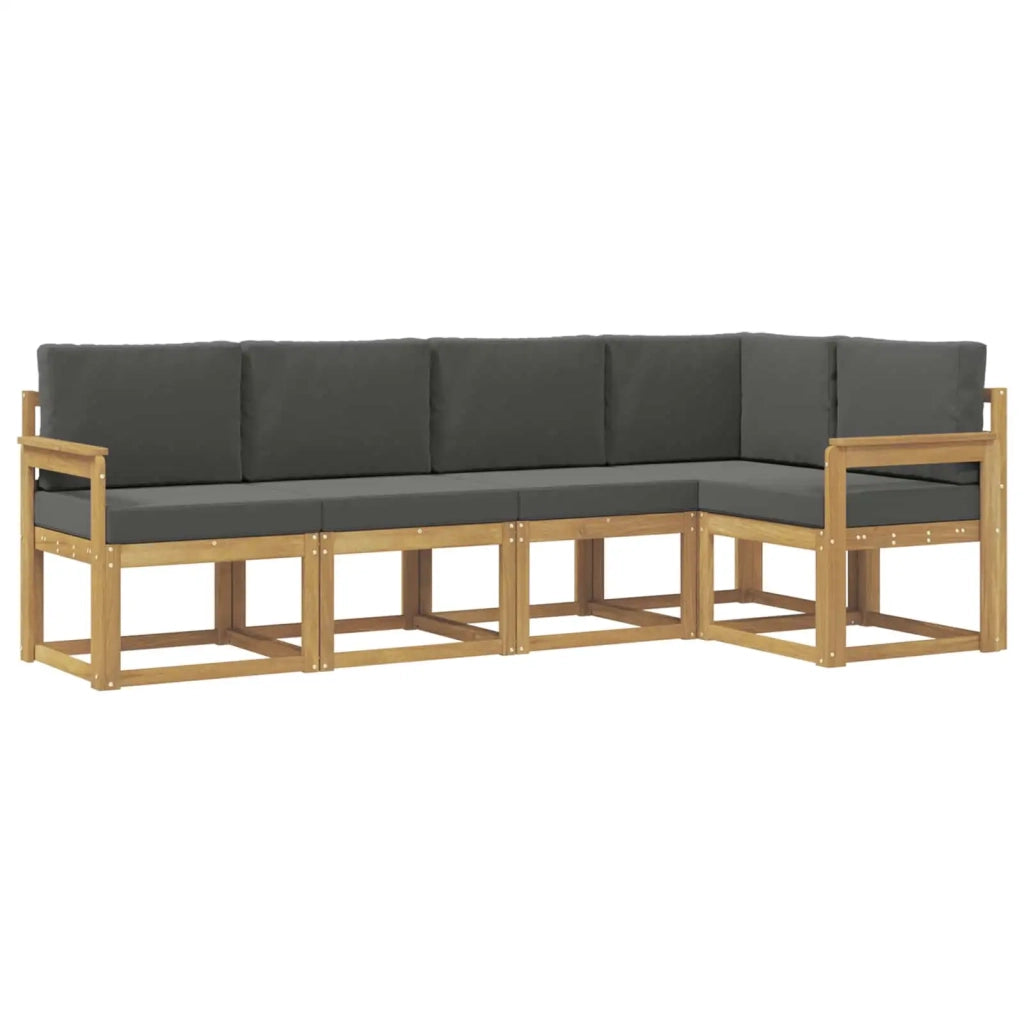 Set di divani da esterno con cuscino 5 pcs Bianco e Antracite