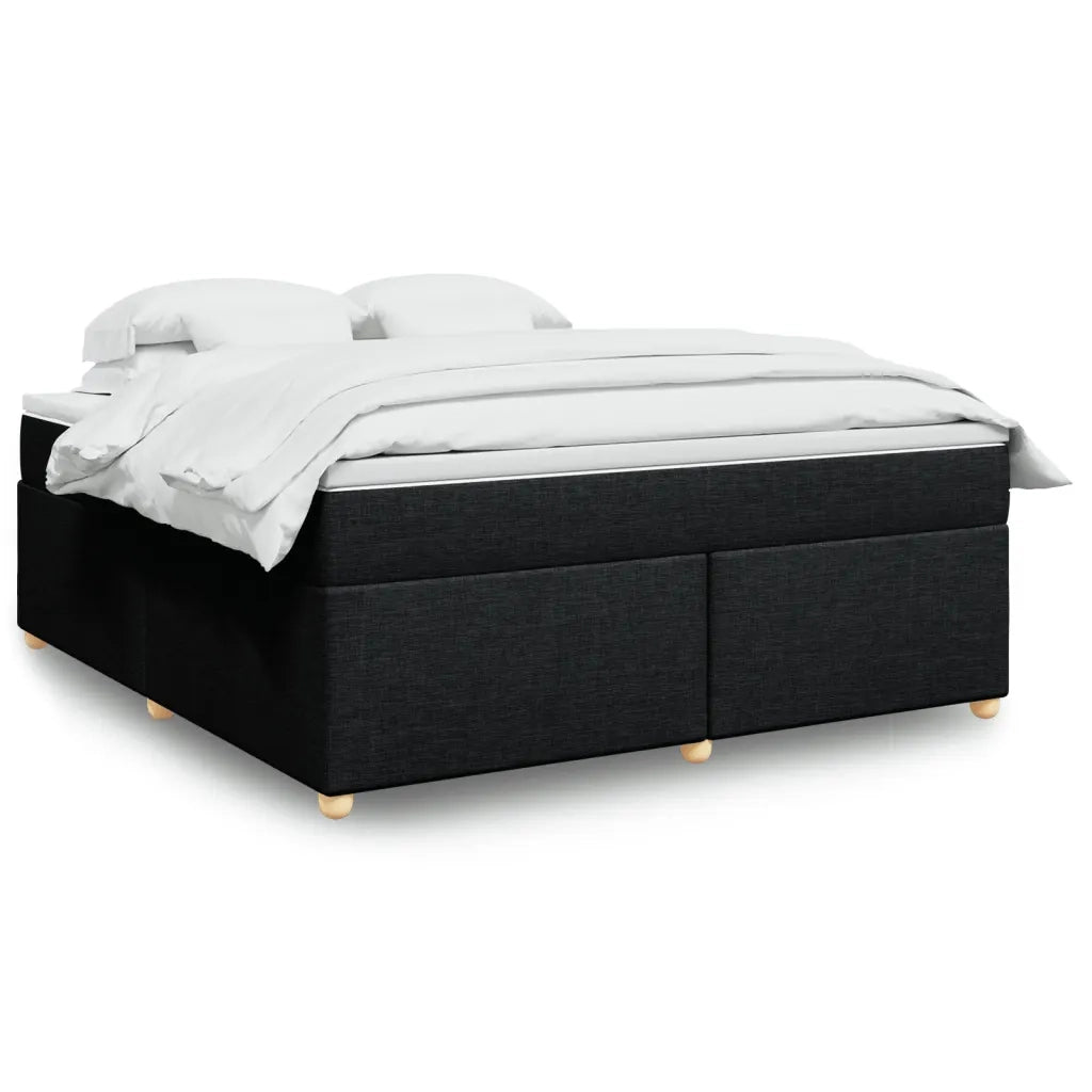 Giroletto a Molle con Materasso Nero 180x200 cm in Tessuto