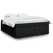 Giroletto a Molle con Materasso Nero 180x200 cm in Tessuto