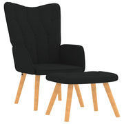 Poltrona Relax con Poggiapiedi Nera in Tessuto cod mxl 16009