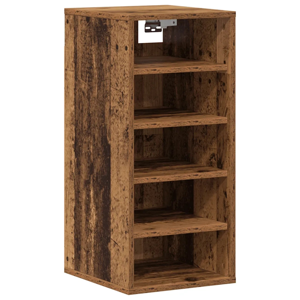 Scarpiere 2 pz-Set di 2 Scaffale per scarpe Legno Antico 32x35x70 cm in Legno Multistrato 281135
