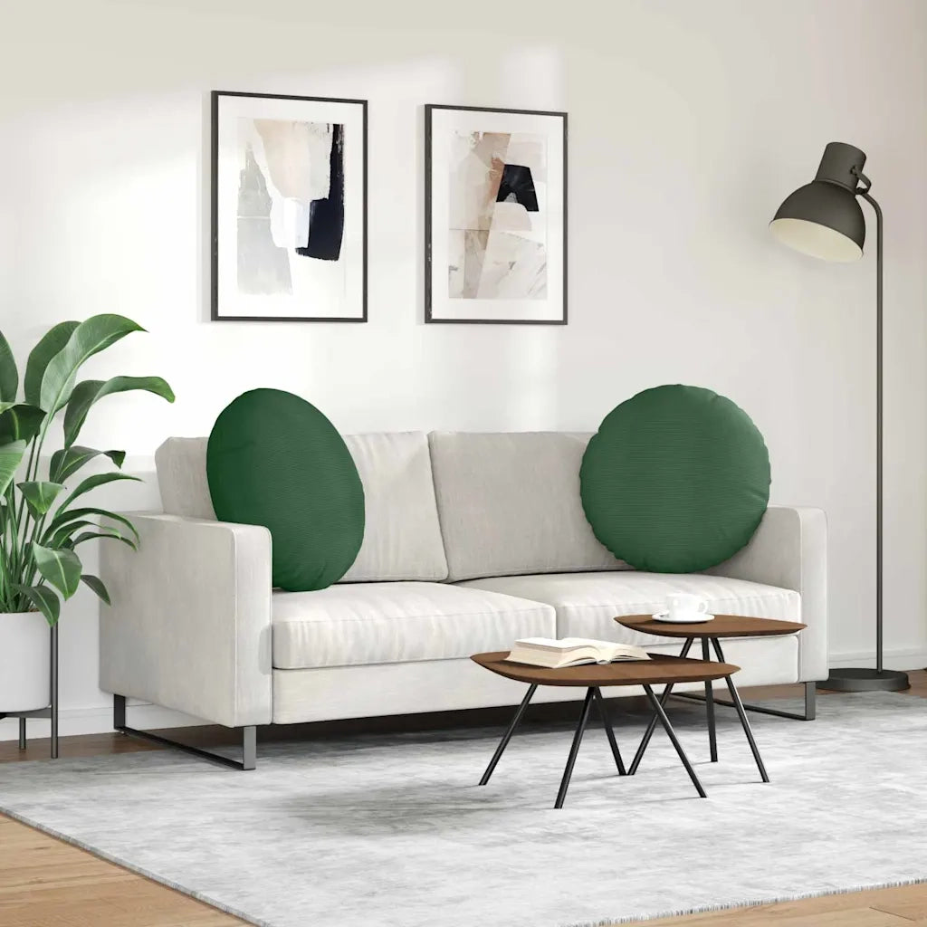 Cuscini per Seduta 2 pz | Cuscini per sedie Verde Scuro ? 80 cm Tessuto in Cords