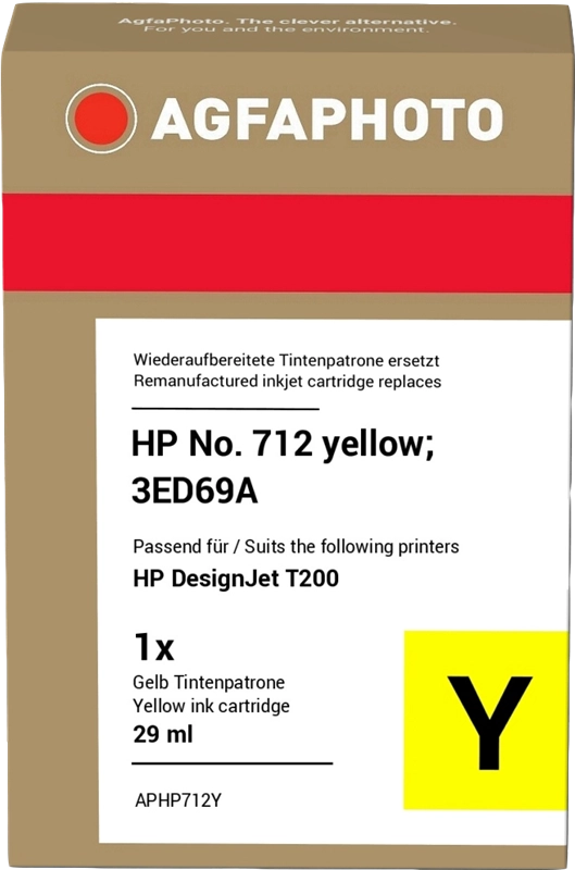 ORIGINAL Agfa Photo Cartuccia d'inchiostro giallo APHP712Y ~350 Seiten 29ml