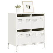 Credenza Bianca 68x39x73,5 cm in Acciaio Laminato a Freddo 851261