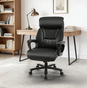 Sedia da ufficio ergonomica nera con supporto lombare