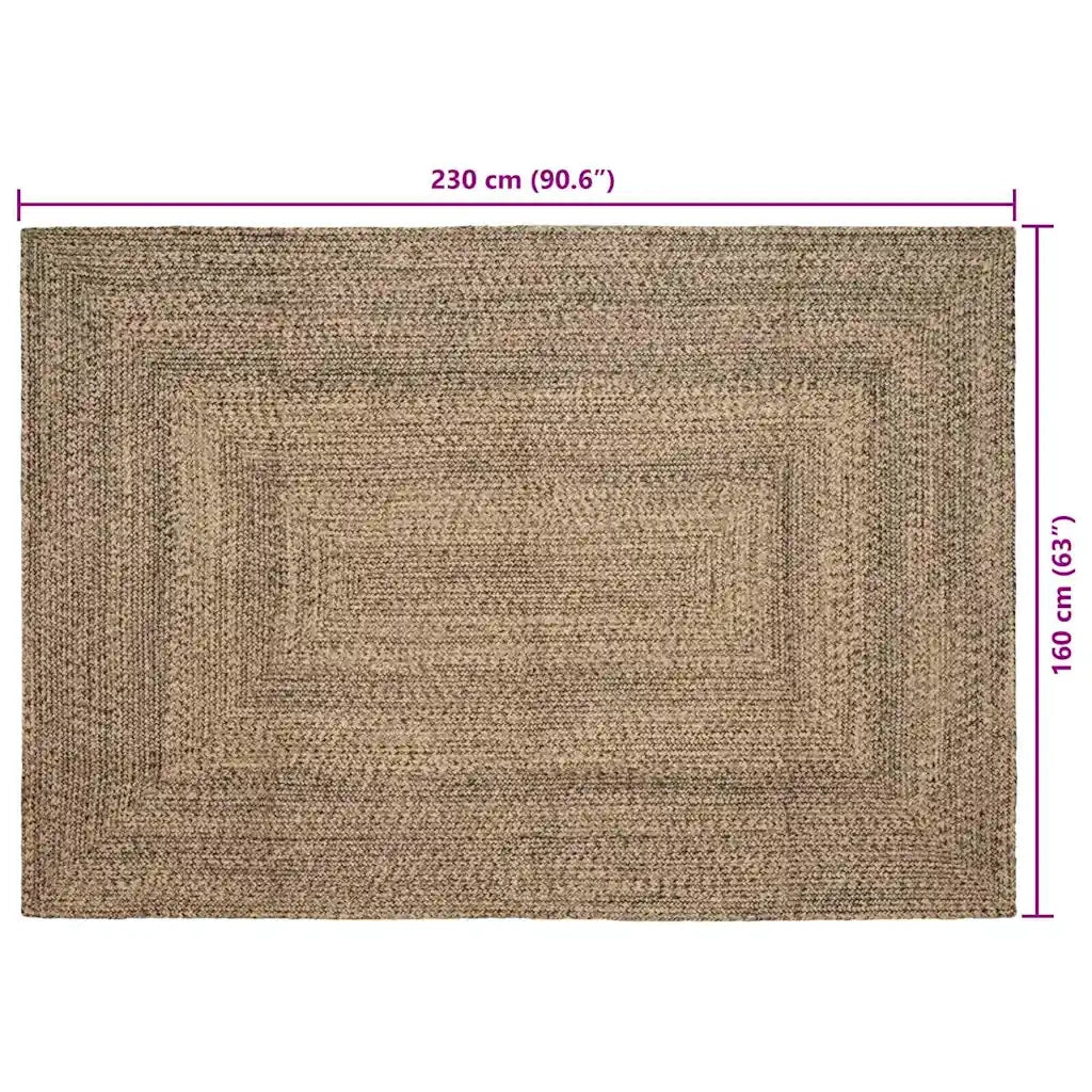 Tappeti per area Naturale e Nero 160 x 230 cm Juta