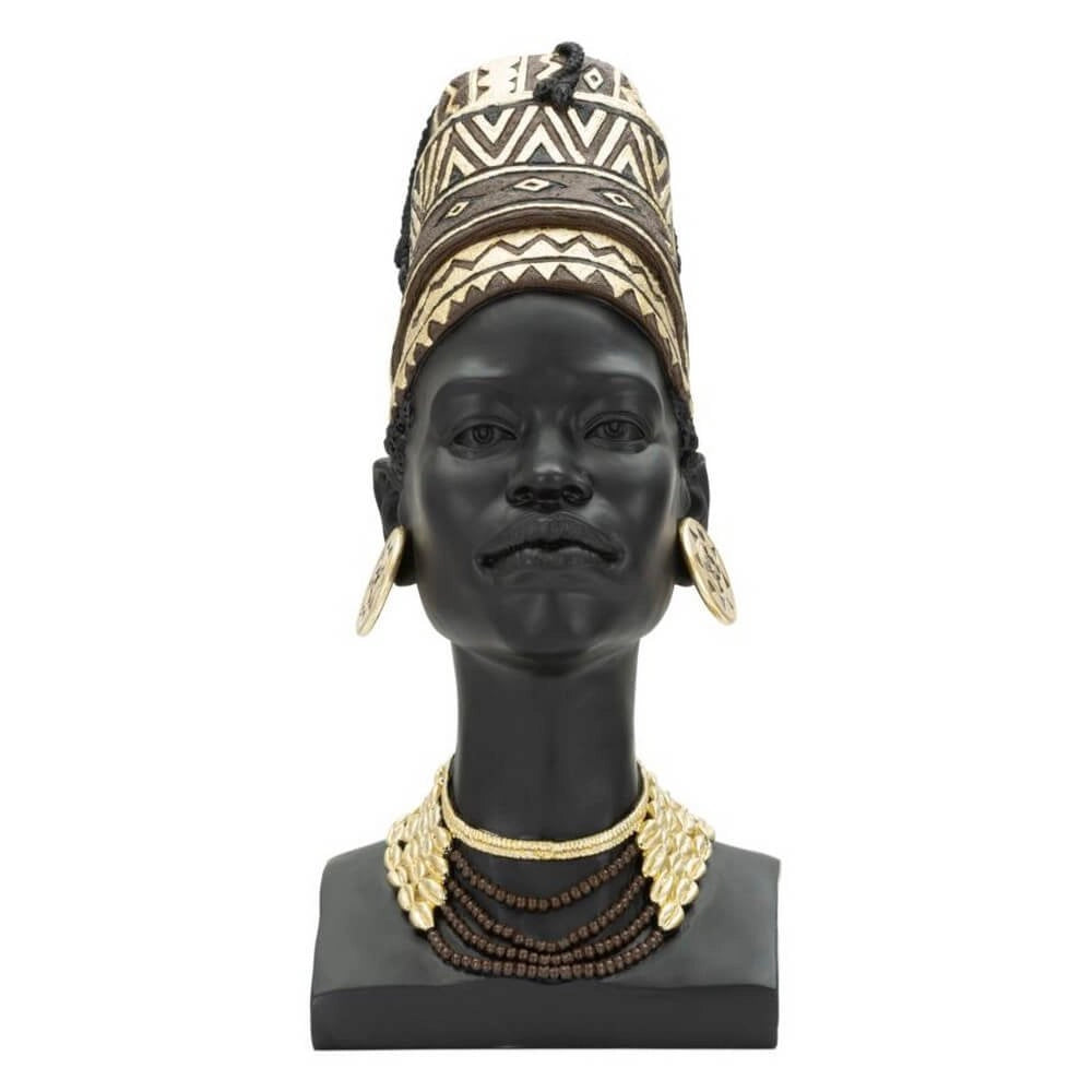 Statua donna masai con turbante cm 21,5X27,5X45 - TURBAL