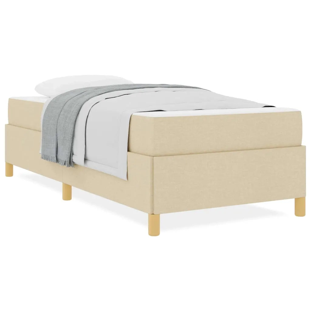 vidaXL Letto a molle Crema e Beige e Bianco 90 x 200 cm Tessuto