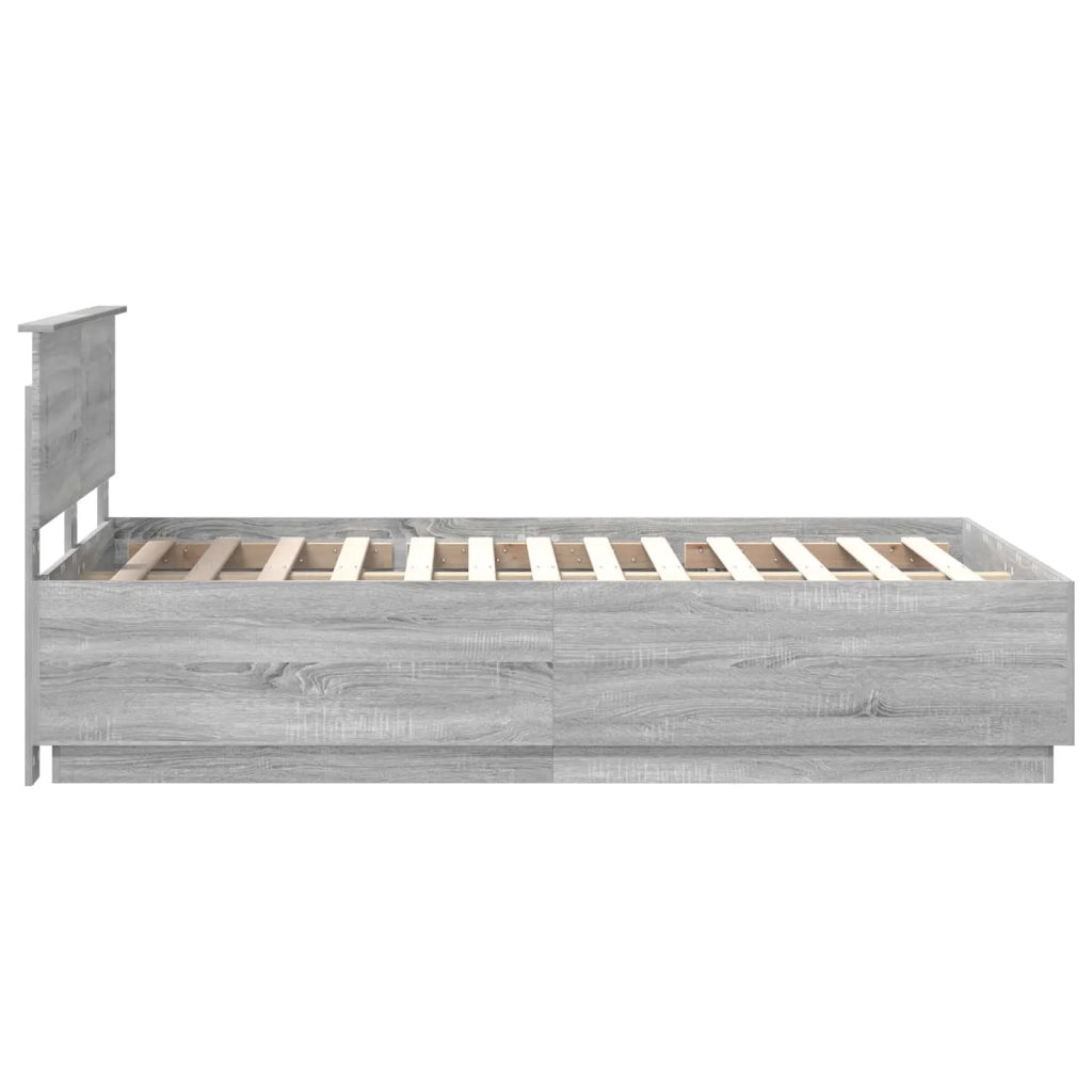 Struttura del letto con testiera Grigio Sonoma 135 x 190 cm 3408178