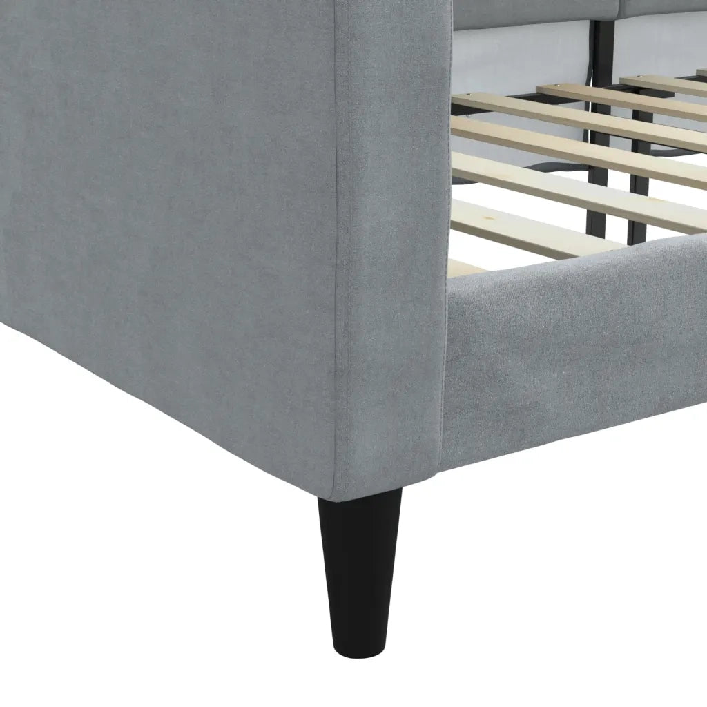 Letto da Giorno Grigio Chiaro 100x190 cm in Tessuto