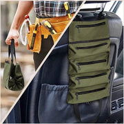 Rolle per attrezzi, chiave a schiacciapensieri a tela, cassetto per attrezzi, rottella multifunzionale con 5 tasche di chiusura, in tessuto 600D Oxford, grande capacità per auto, motociclo, elettricisti, 47 x 28 cm