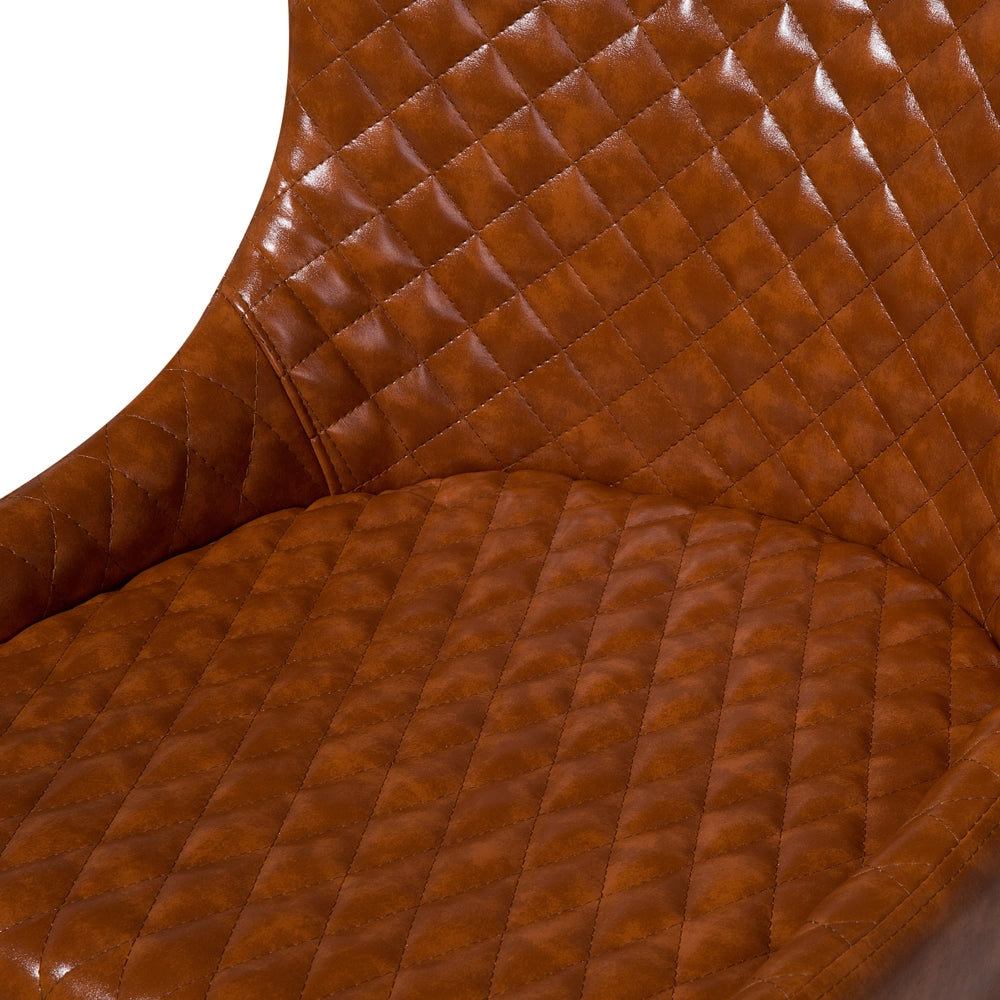 Set di 2 sedie da pranzo con rivestimento in ecopelle marrone stile eclettico glamour