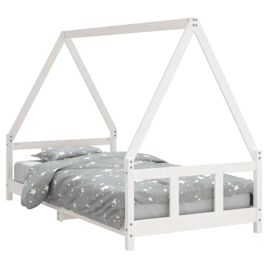 Giroletto per Bambini | Letto Infantile | Lettino Bianco 90x190cm in Legno Massello di Pino