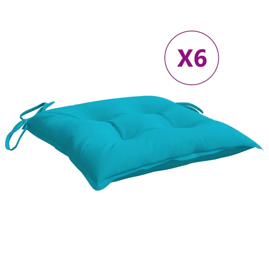 Cuscini per Sedia 6 pz Turchese 50x50x7 cm Tessuto Oxford 361563