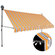 Tenda da Sole Retrattile Manuale con LED 350 cm Gialla e Blu 145853
