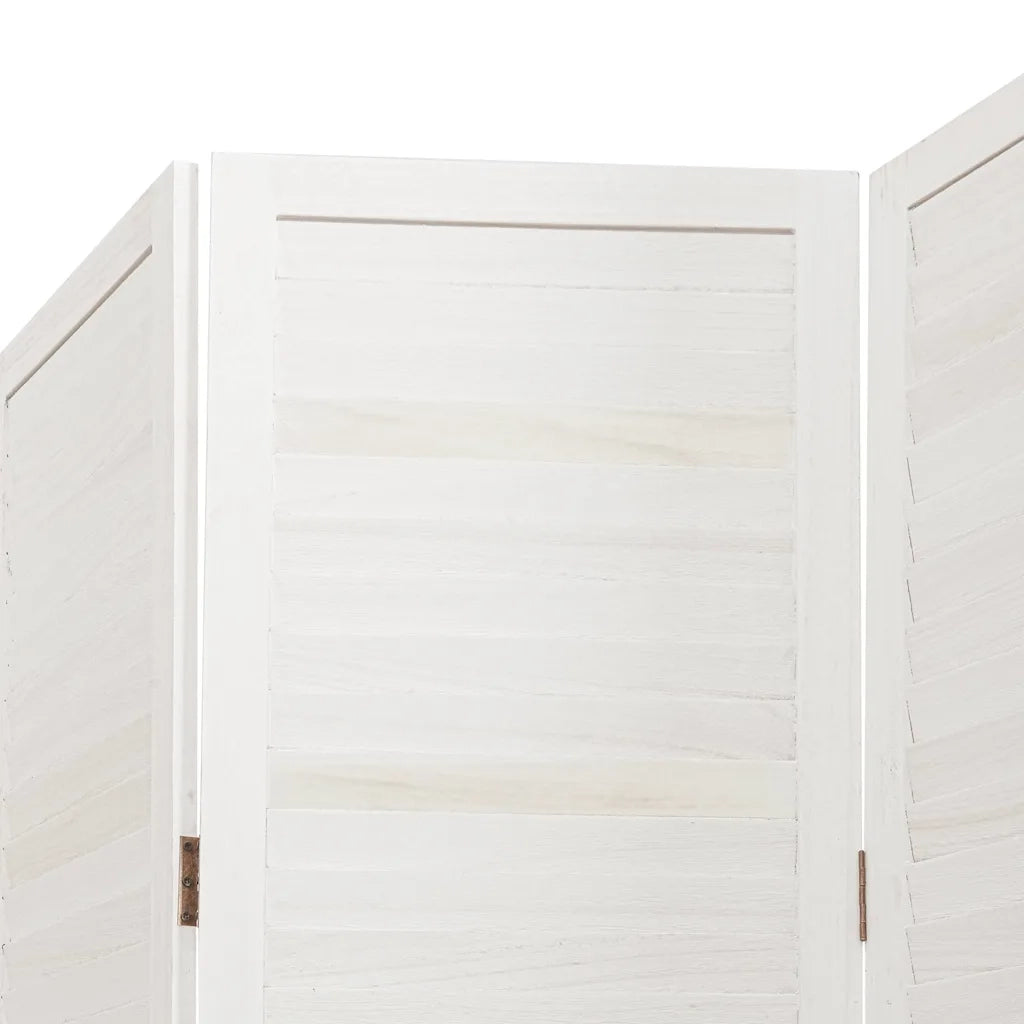 Divisorio Ambienti 6Pannelli Bianco Legno Massello di Paulownia