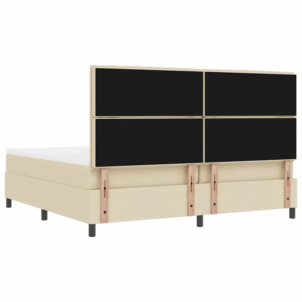 Letto a molle con materasso Crema 200 x 200 cm Tessuto 3344021