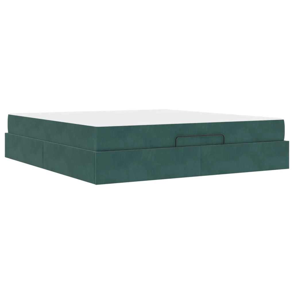 Struttura letto con materasso con materasso 2 pcs Verde Velluto