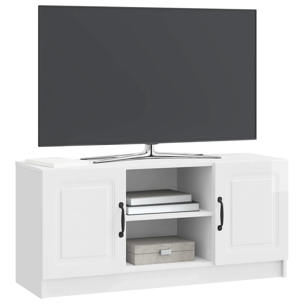 Mobile TV | Armadietto TV | Mobile Porta TV Bianco Lucido 102 x 34,5 x 47 cm Legno ingegnerizzato