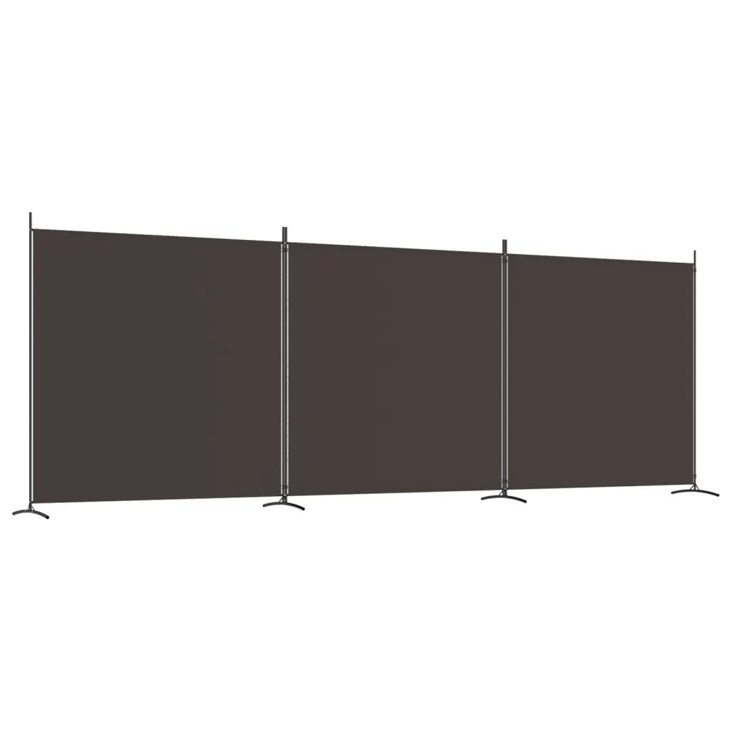 Divisorio a 3 Pannelli-Set di 3 pannelli Paravento Marrone 525x180 cm in Tessuto