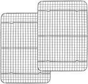 Rostoliera rettangolare, in acciaio inossidabile, griglia per cucina, 2 pezzi, griglia per cuocere, grigliare e raffreddare, 38,9 cm x 28,5 cm x 2 cm, salutare e duraturo.