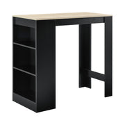 Tavolo alto da bistrot con contenitore e 3 ripiani 110 cm nero e rovere 03_0006191
