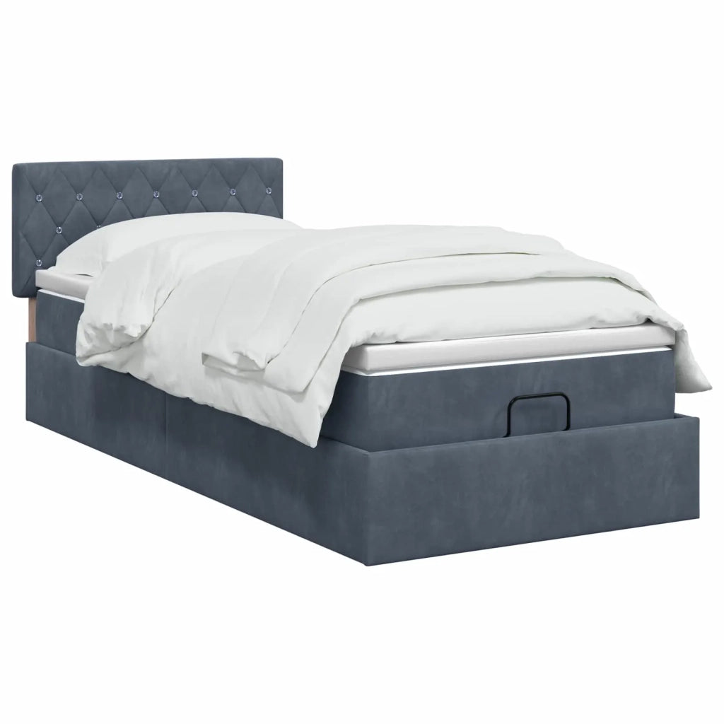 Letto ottomano con materasso Grigio Scuro 90 x 200 cm Velluto 3457624