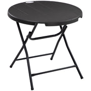 Tavolo da giardino per 4 persone; tavolo pieghevole rotondo ?80 cm; tavolo da pranzo da giardino in legno; grigio scuro; ideale per balcone e terrazza