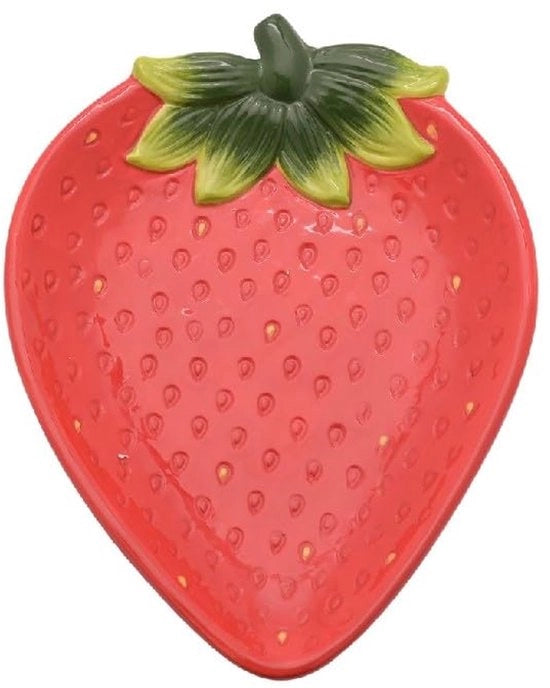 Servizio da giardino con motivi di fragola, piatto da fragola, servizio estivo, servizio allegro, servizio da giardino vistoso, idea regalo, picnic, cenare all'aperto