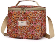Tas a Isolamento Termico Grande con Motivo di Fiori e Cinturino Regolabile (7,5L, B-Bruno Fiori)