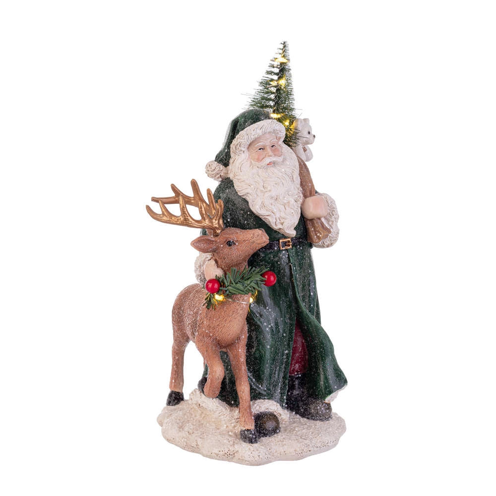 Babbo Natale con Renna Illuminato a Led Tyson