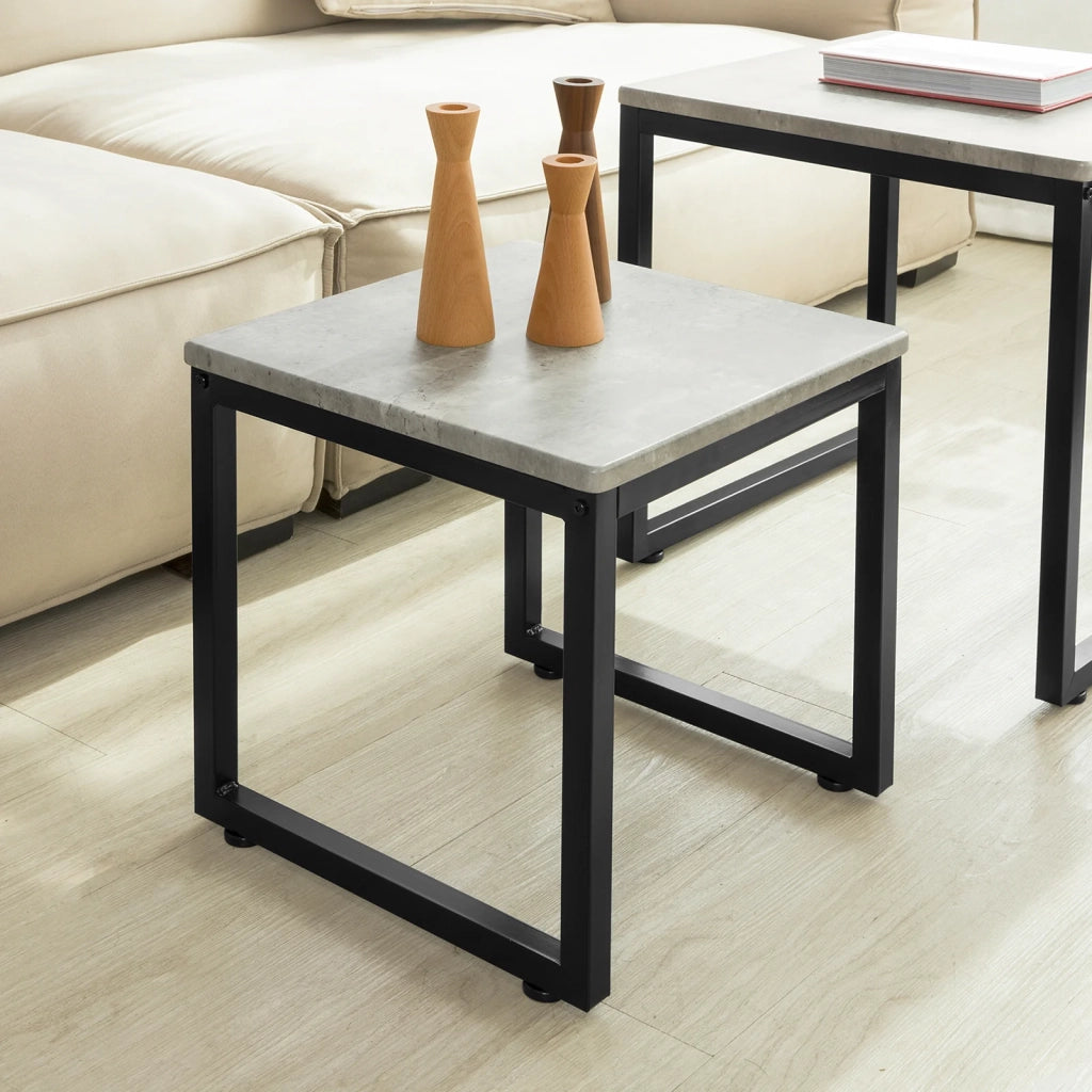Set tavolini Soggiorno Tavolinetto da Salotto L50*P50*A50cm,Grigio FBT42-HG