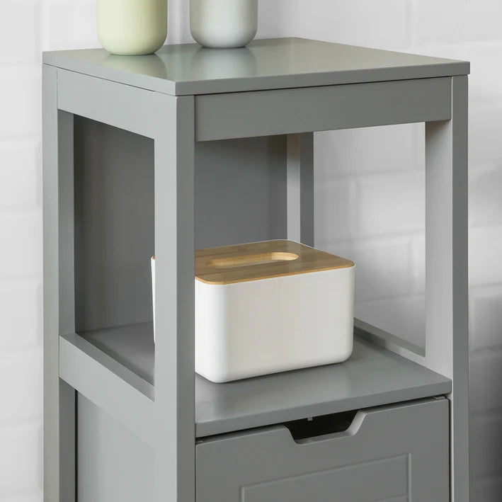 Mobile Bagno Colonna mobiletto Bagno salvaspazio Grigio L30*P30*A90 cm Grigio Scuro FRG127-SG