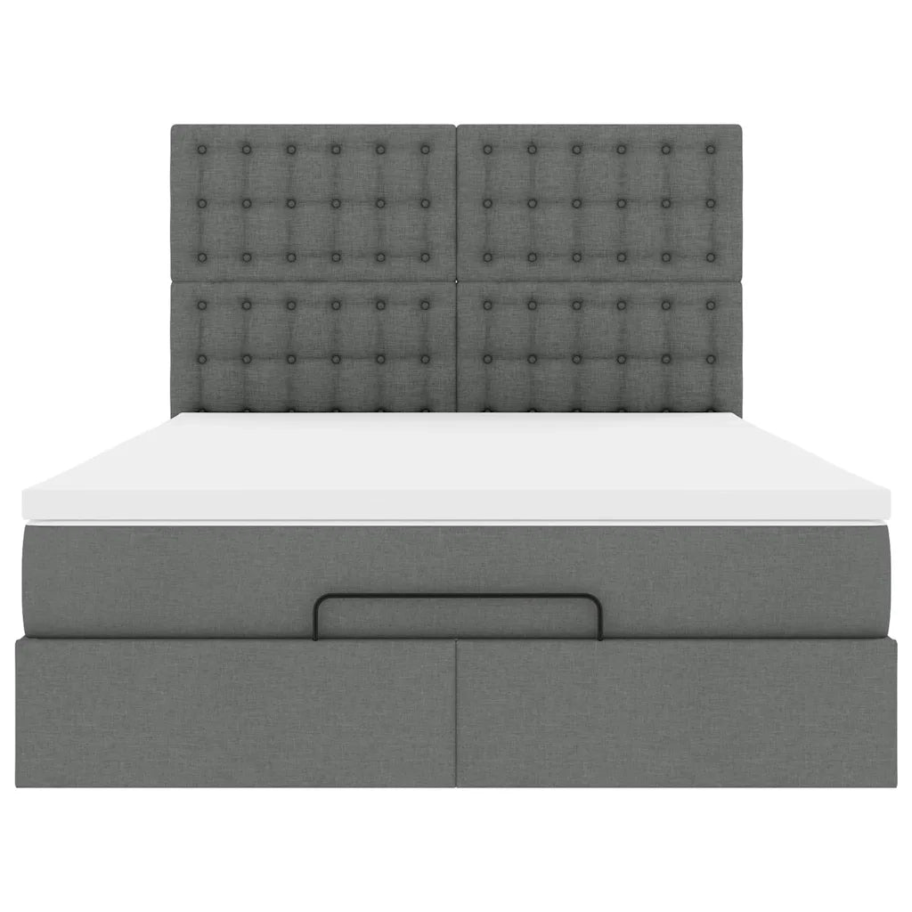 Struttura Letto Pouf con Materasso 140x200 cm in Tessuto 3313328