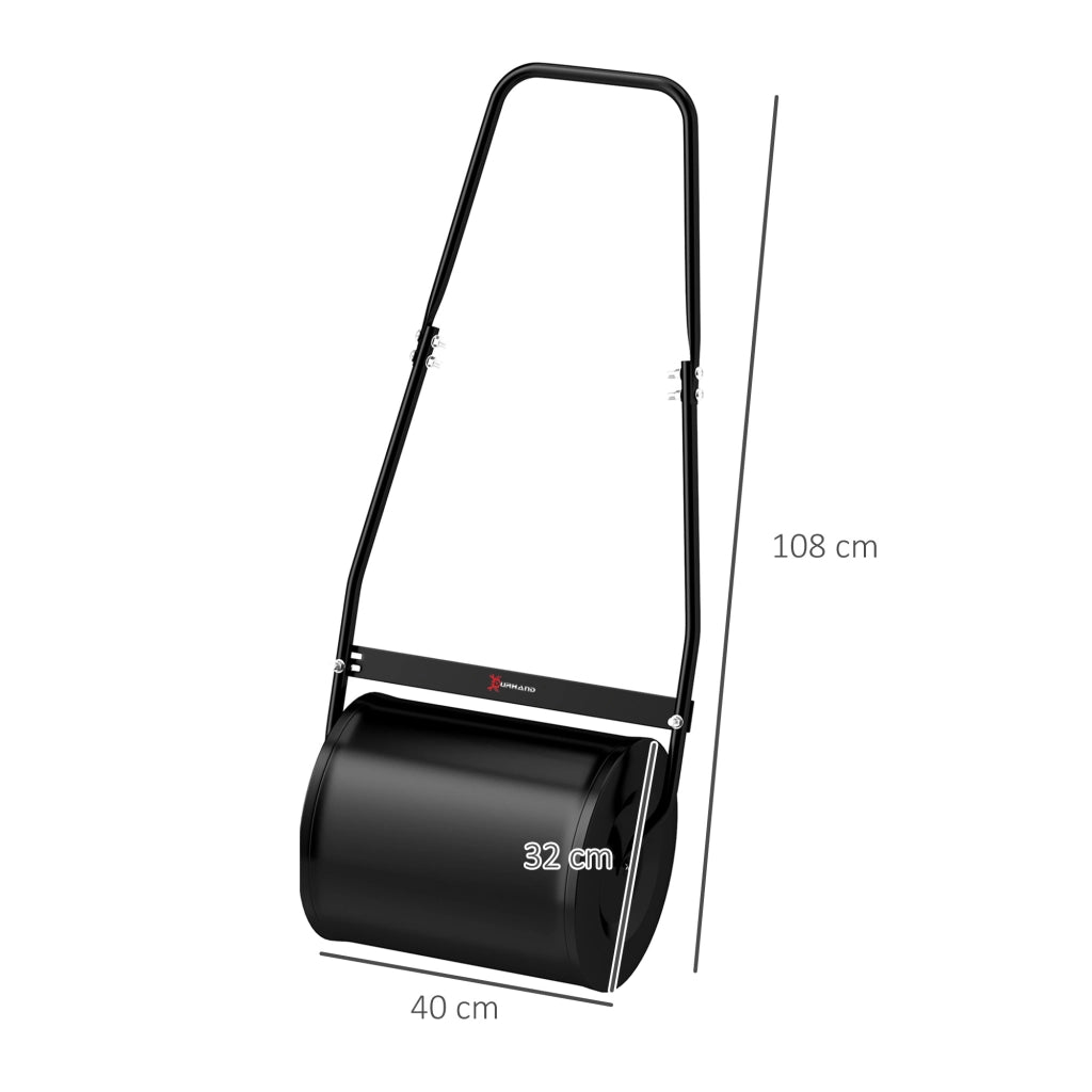 Rullo per Prato in Acciaio ¨C zephmum ¨C Nero 47x32x105 cm
