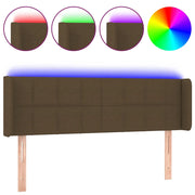 Testiera | Testata a LED Marrone Scuro 147x16x78/88 cm in Tessuto