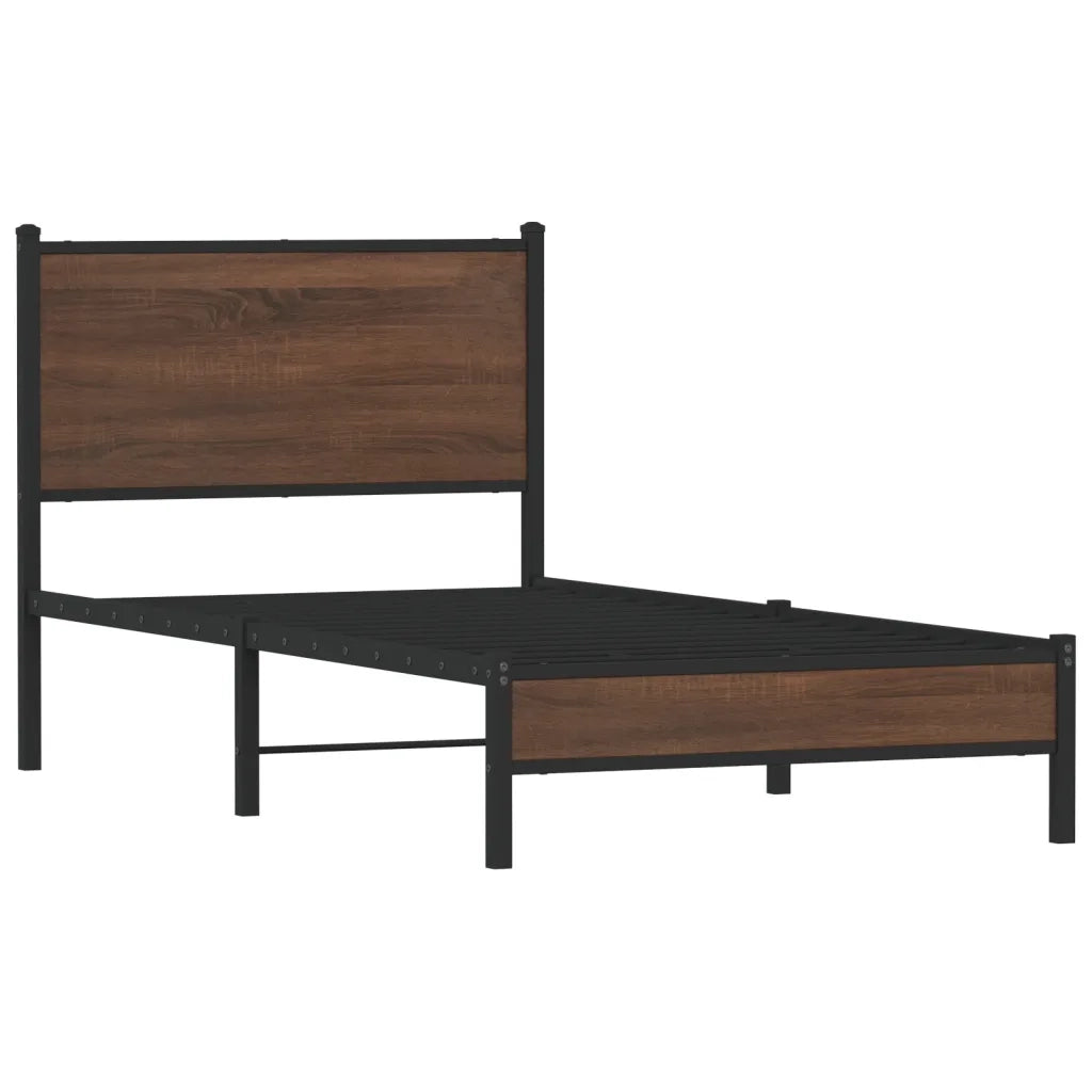 Giroletto senza Materasso in Metallo Rovere Marrone 75x190 cm 4007912