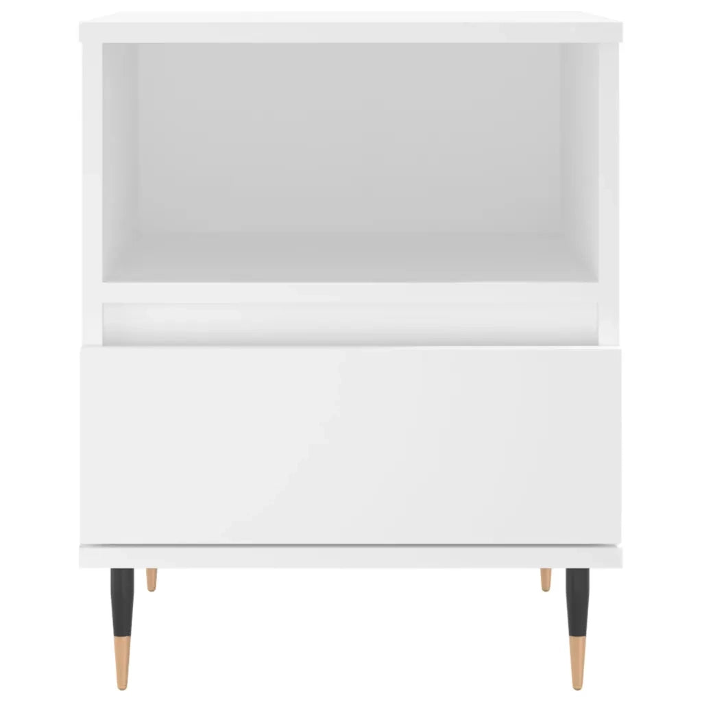 Comodino | Armadio da Notte | Mobiletto da notte Bianco 40x35x50 cm in Legno Multistrato