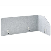 Divisorio angolare per scrivania in PET grigio chiaro con morsetti di fissaggio in acciaio 120 x 60 x 50 cm Schermo acustico Modulare per ufficio domestico