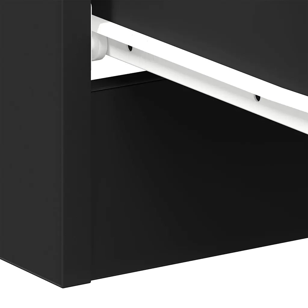 Set di 2 Comodini | Armadio da Notte | Mobiletto da notte Neri 38x35x56 cm in Legno Ingegnerizzato
