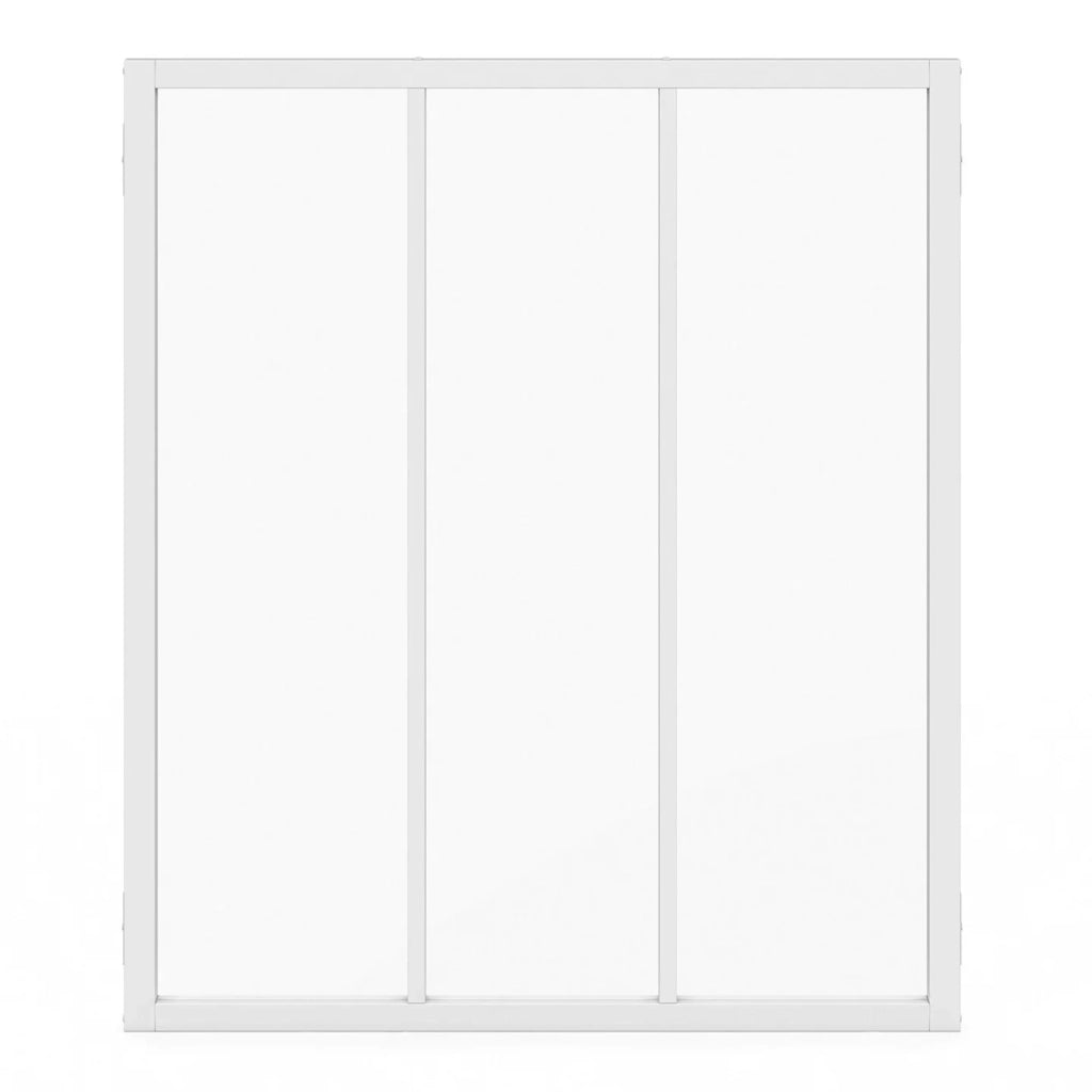 IDMarket - Metallo bianco e vetro temperato Tetto in vetro a 3 lastre L. 93 x H. 108 cm