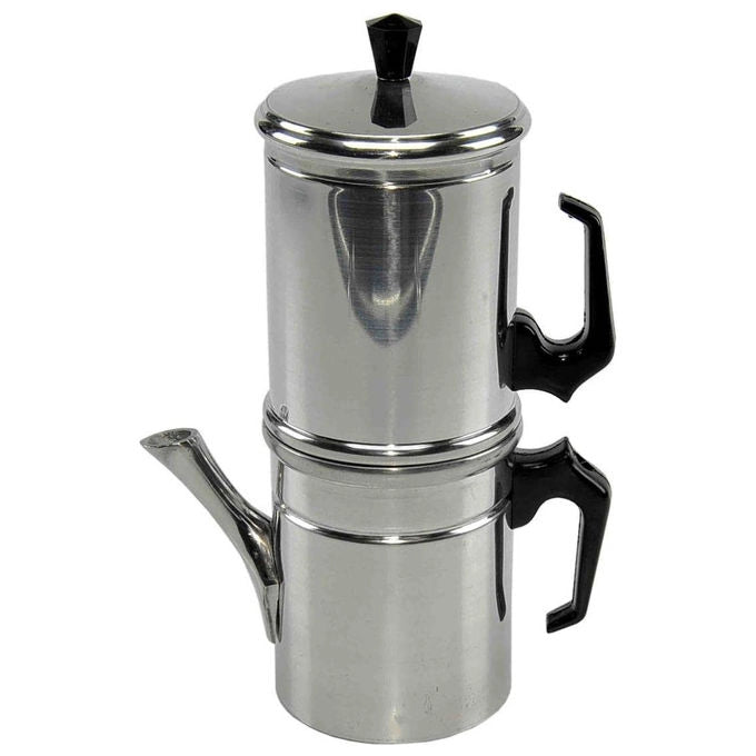 Ilsa 8946 Caffettiera Napoletana Alluminio 6 Tazze Manico Bachelite Nero colore Argento