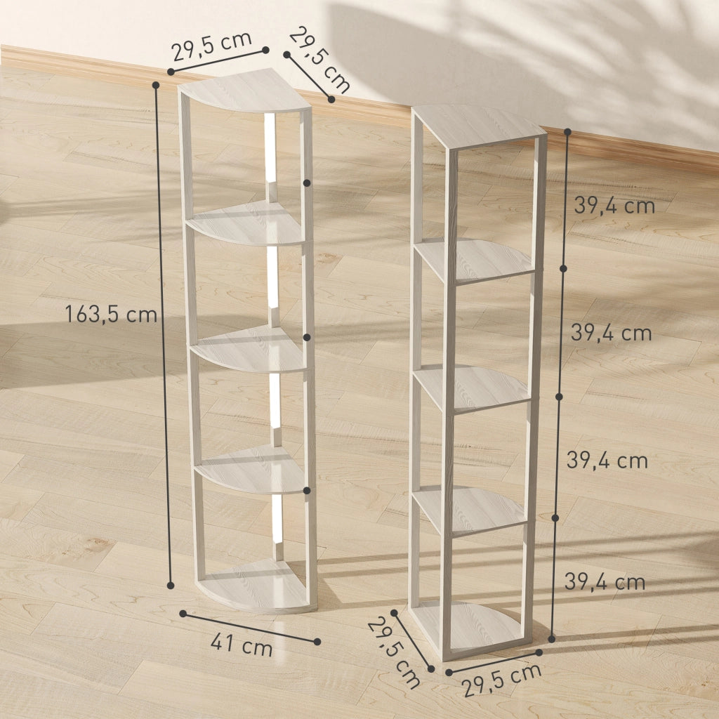 Libreria Angolare LED Dimmabile ¨C zephmum ¨C 41x30x164cm Quercia