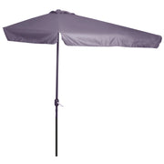 EasyComfort Ombrellone Semicircolare da Parete 2.5x2.3m, con Apertura a Manovella, in Metallo e Poliestere, Grigio